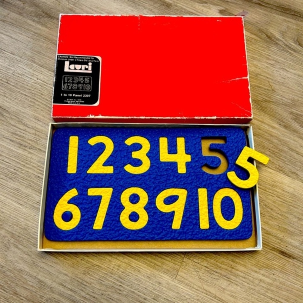 Vintage 1970’s foam educational numbers kids learning puzzle.